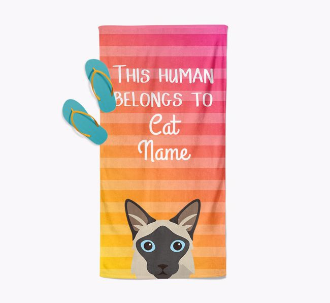 'This Human Belongs to...' - Personalised {breedFullName} Towel | Yappy.com